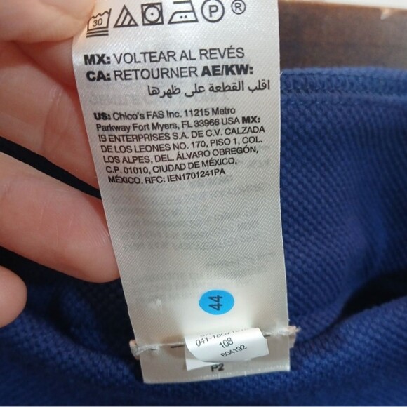 Chico's Dark Blue Flared Business/Career Pants Grommet Accent - Picture 11 of 11